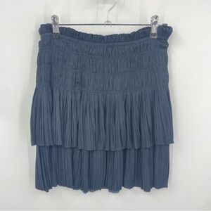 Current air- smocked tiered mini skirt dark gray Sz XS